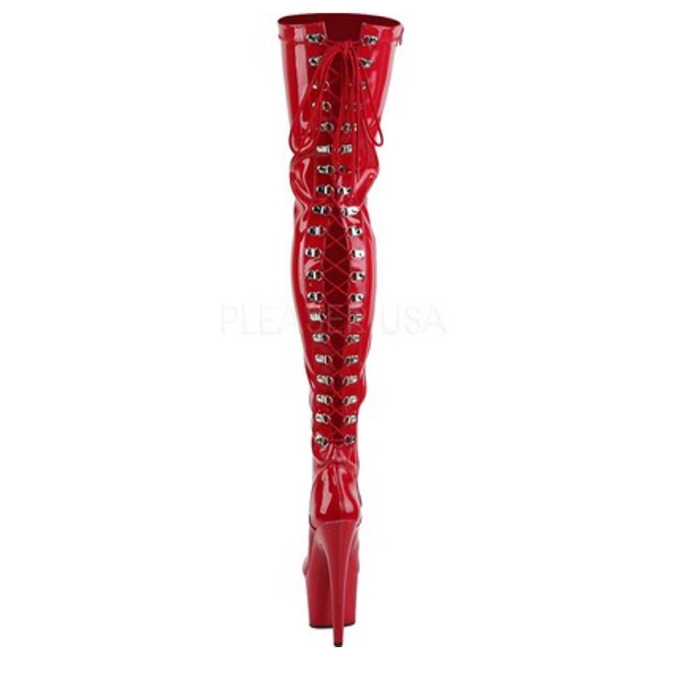 Red thigh high boots - Picture 2 of 7